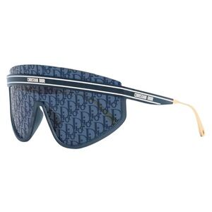 Christian Dior Club M2U Shield Sunglasses Blue Logo Blue Lenses 31B8 140-0-125